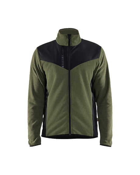 Blaklader Knitted Jacket with Softshell 5942 #colour_autumn-green-black