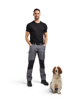 Blaklader Service Trousers with Stretch 14591845 #colour_mid-grey-black