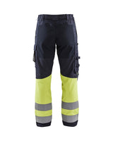 Blaklader Trousers Multinorm Inherent with Stretch Women 7187 #colour_navy-blue-hi-vis-yellow