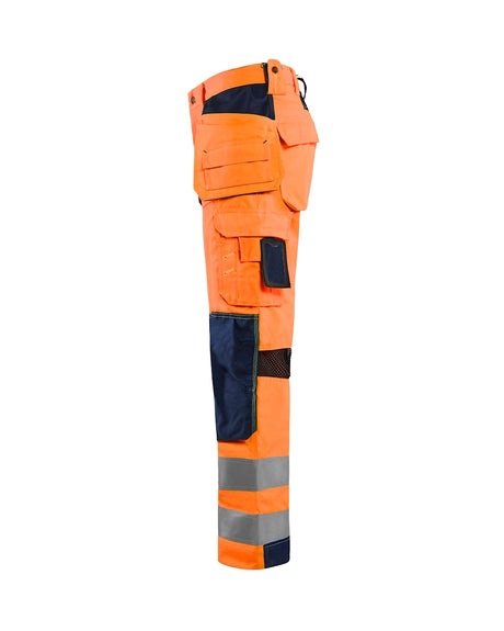 Blaklader Ventilated Hi-Vis Trousers 1565 #colour_orange-navy-blue