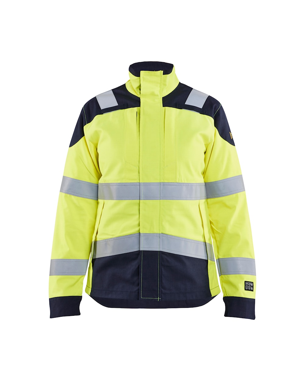 Blaklader Women's Multinorm Inherent Jacket 4969 #colour_hi-vis-yellow-navy-blue