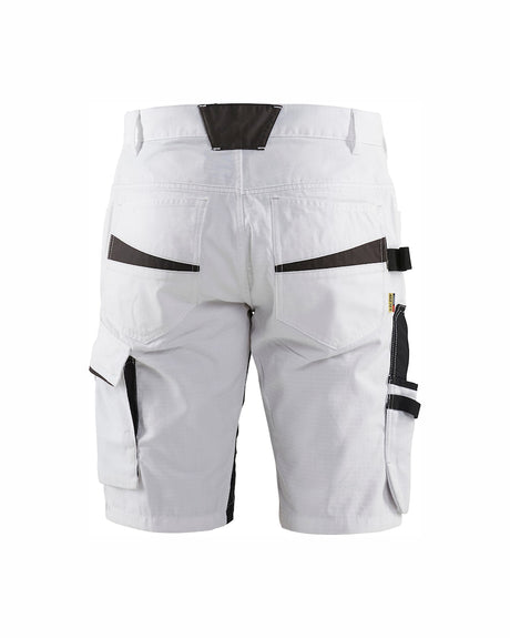 Blaklader Painter's Shorts with Stretch 1094 #colour_white-dark-grey