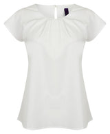 Henbury Women's Pleat Front Short Sleeve Blouse