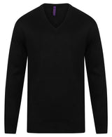 Henbury Cashmere Touch Acrylic V-Neck Jumper