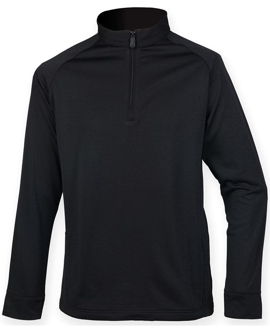 Henbury ¼ Zip Top With Wicking Finish