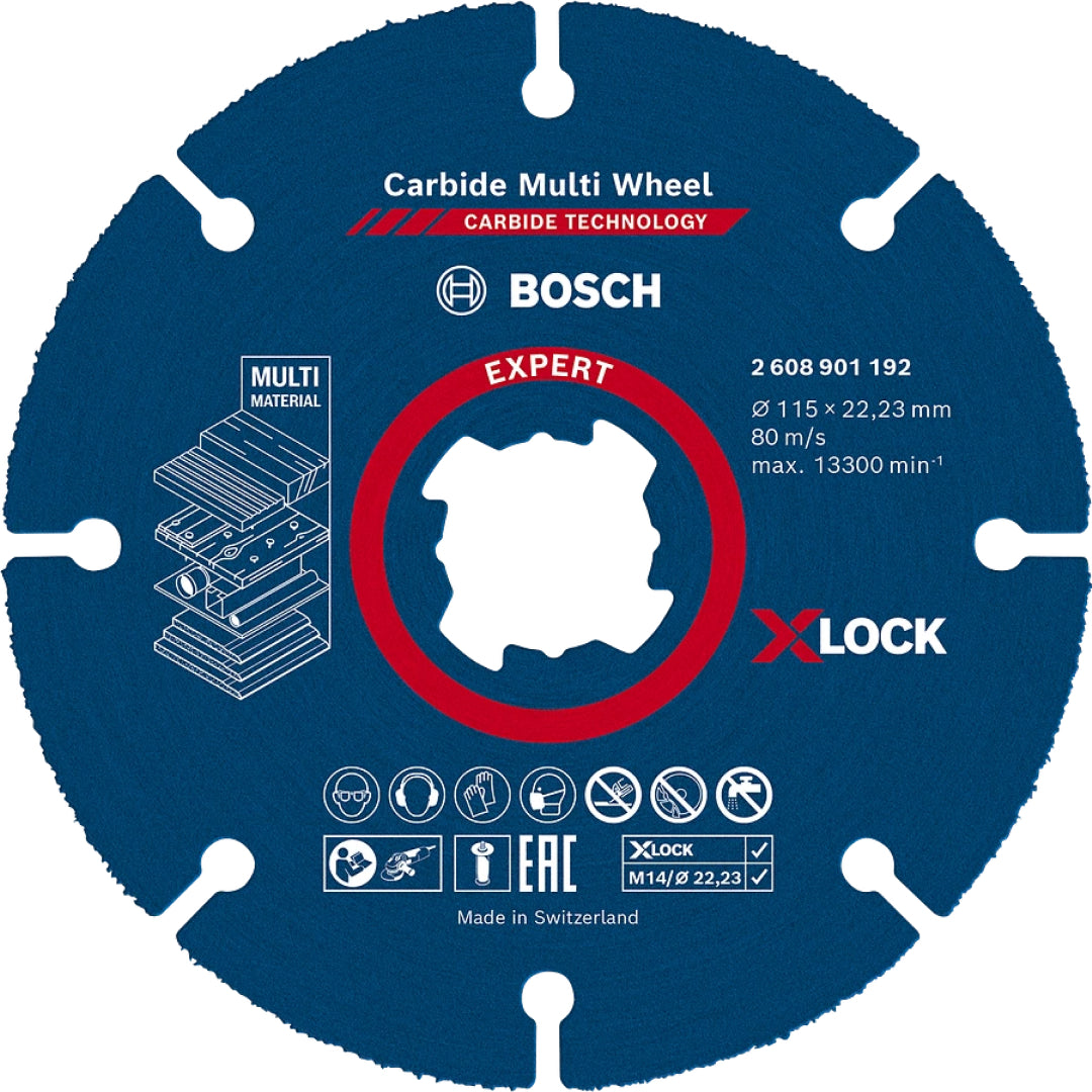 Bosch Professional Expert X-LOCK Carbide Multi Wheel Cutting Disc - 115mm x 1mm x 22.23mm