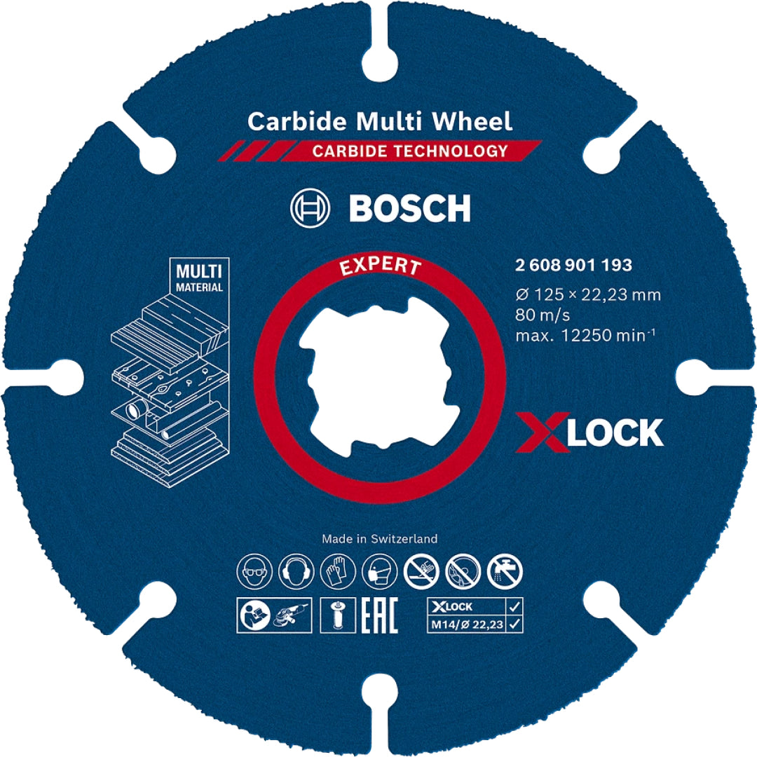 Bosch Professional Expert X-LOCK Carbide Multi Wheel Cutting Disc - 125mm x 1mm x 22.23mm