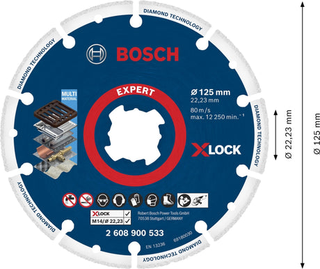 Bosch Professional X-LOCK Diamond Metal Cutting Disc - 125 x 22.23 mm