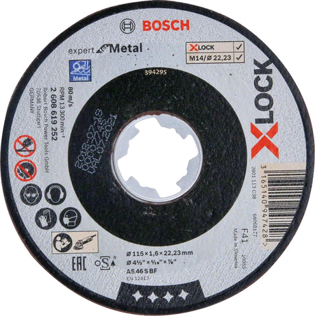 Bosch Professional X-LOCK Expert 115x1.6x22.23 Straight Cutting AS 46 S BF for Metal