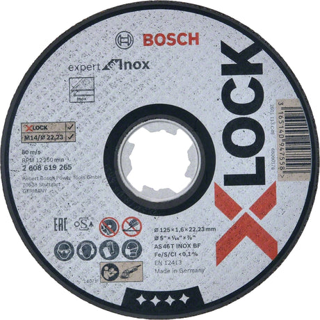 Bosch Professional X-LOCK Expert 125x1.6x22.23 Straight Cutting AS 46 T INOX BF for Inox