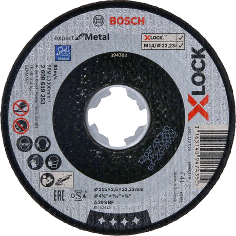 Bosch Professional X-LOCK Expert Metal Cutting Disc - 115x2.5x22.23, Straight Cut, A 30 S BF