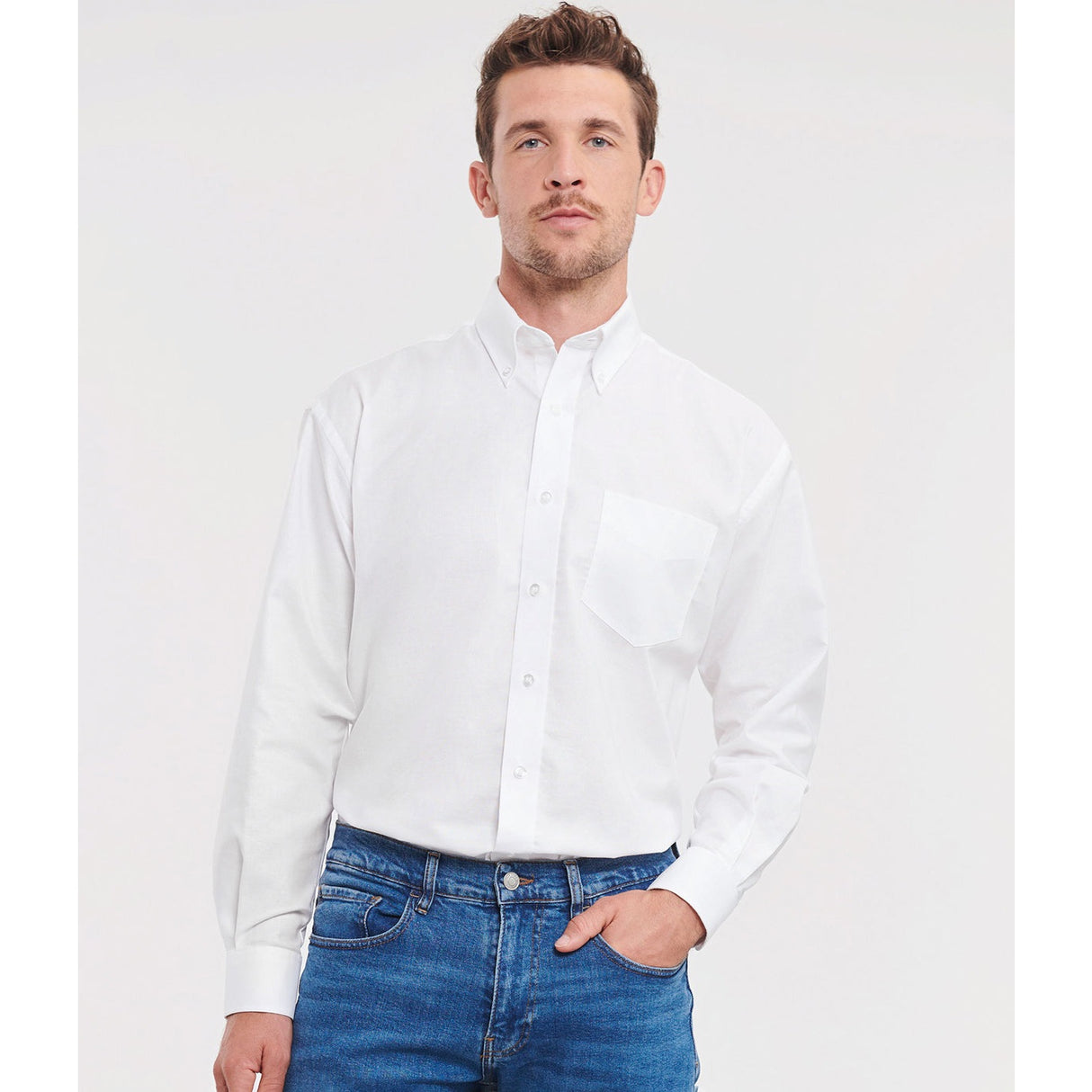 Russell Collection Long Sleeve Easycare Oxford Shirt