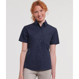 Russell Collection Women's Short Sleeve Polycotton Easycare Poplin Shirt