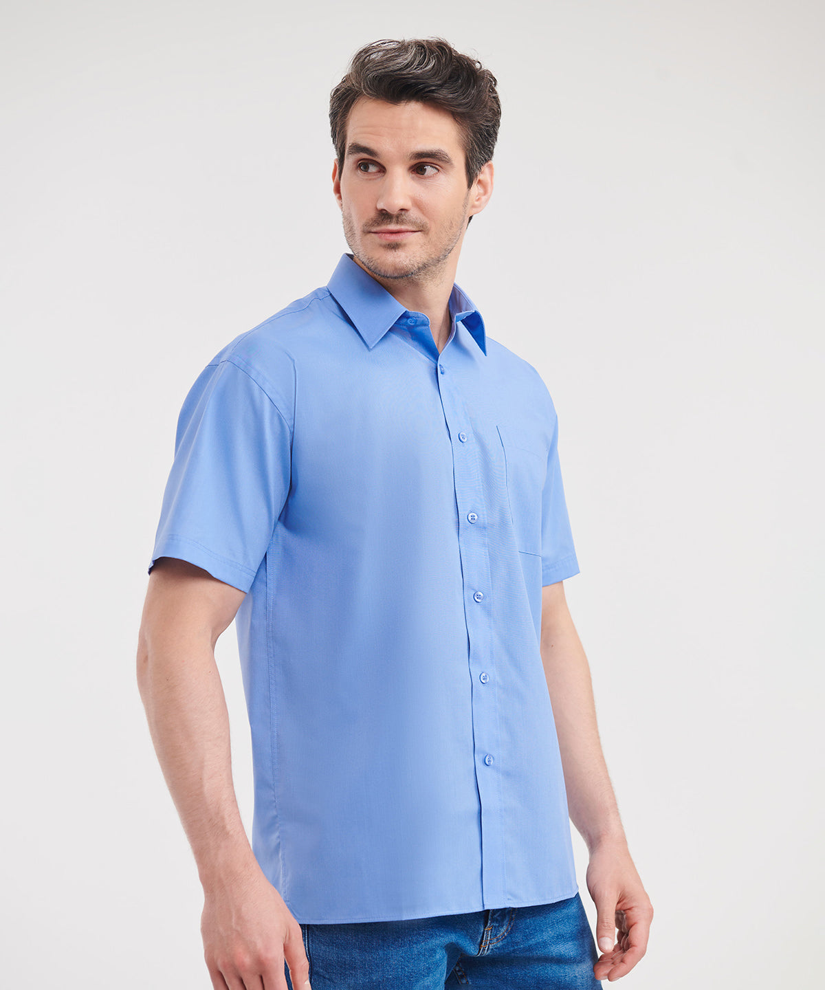 Russell Collection Short Sleeve Polycotton Easycare Poplin Shirt