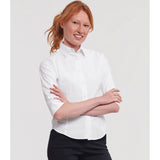 Russell Collection Women's ¾ Sleeve Easycare Fitted Shirt