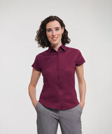 Russell Collection Women's Short Sleeve Easycare Fitted Stretch Shirt