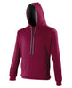 Awdis Just Hoods Varsity Hoodie - Burgundy/Charcoal*