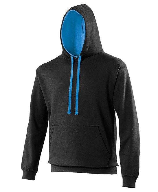 Awdis Just Hoods Varsity Hoodie - Jet Black/Sapphire Blue*