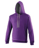 Awdis Just Hoods Varsity Hoodie - Purple/Heather Grey