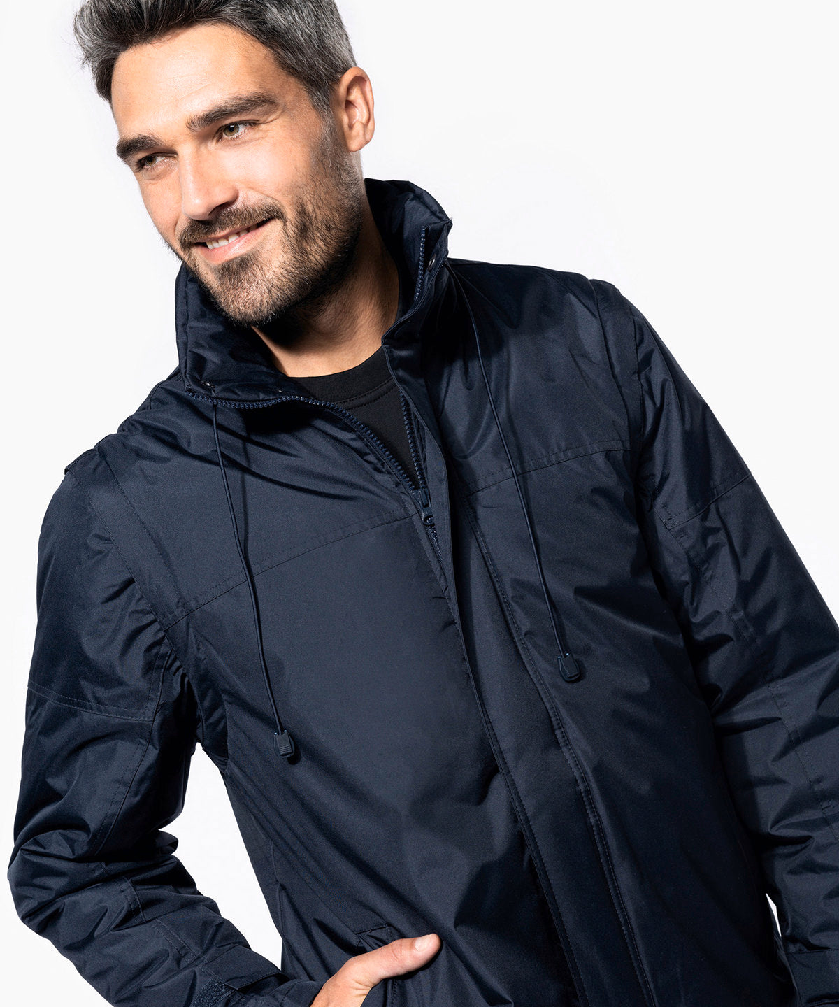 Kariban Detachable-Sleeved Blouson Jacket