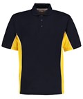 Kustom Kit Track Polo (Classic Fit) - Navy/Mid Yellow/White