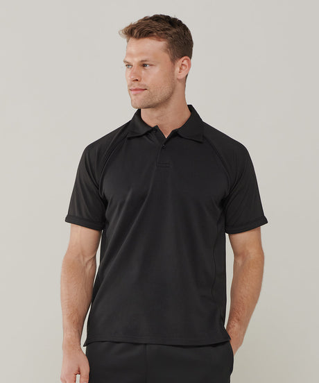 Finden & Hales Piped Performance Polo - Black/Black†