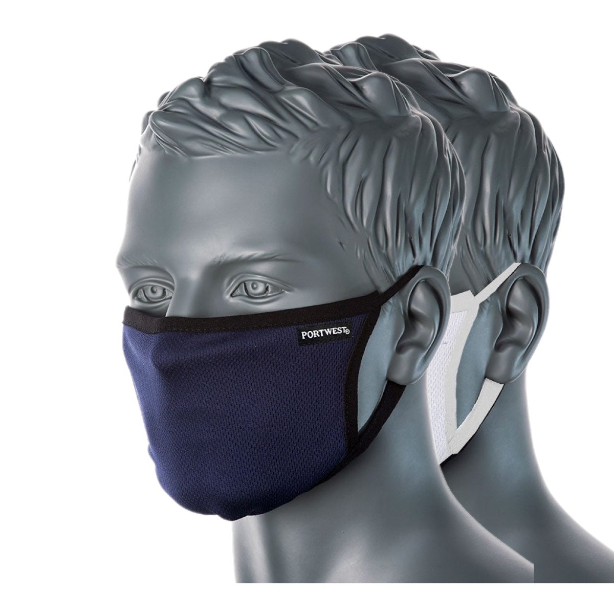 Portwest 3-Ply Anti-Microbial Fabric Face Masks