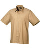 Premier Short Sleeve Poplin Shirt - Khaki