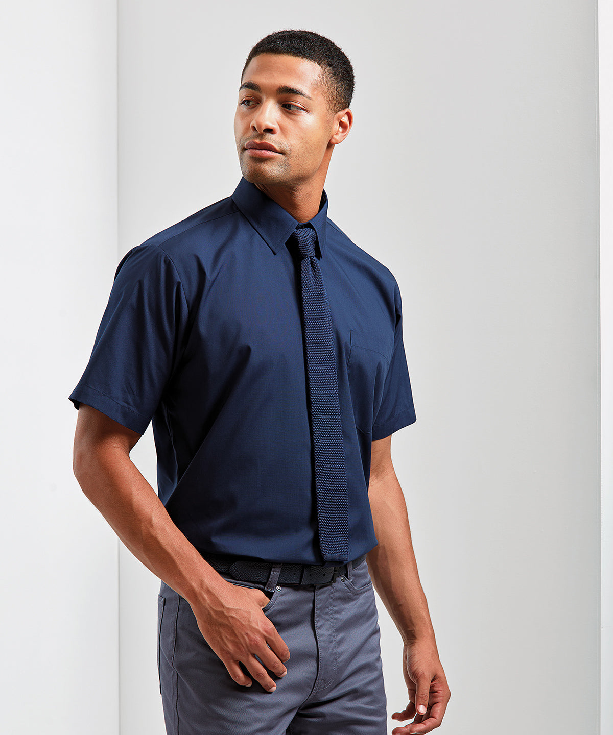 Premier Short Sleeve Poplin Shirt - Steel