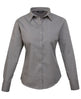 Premier Women's Poplin Long Sleeve Blouse - Dark Grey