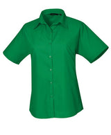 Premier Women's Short Sleeve Poplin Blouse - Emerald