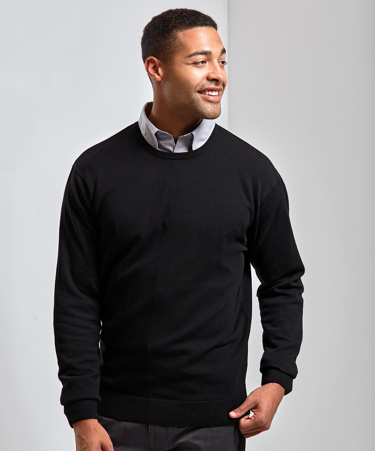 Premier Crew Neck Cotton-Rich Knitted Sweater