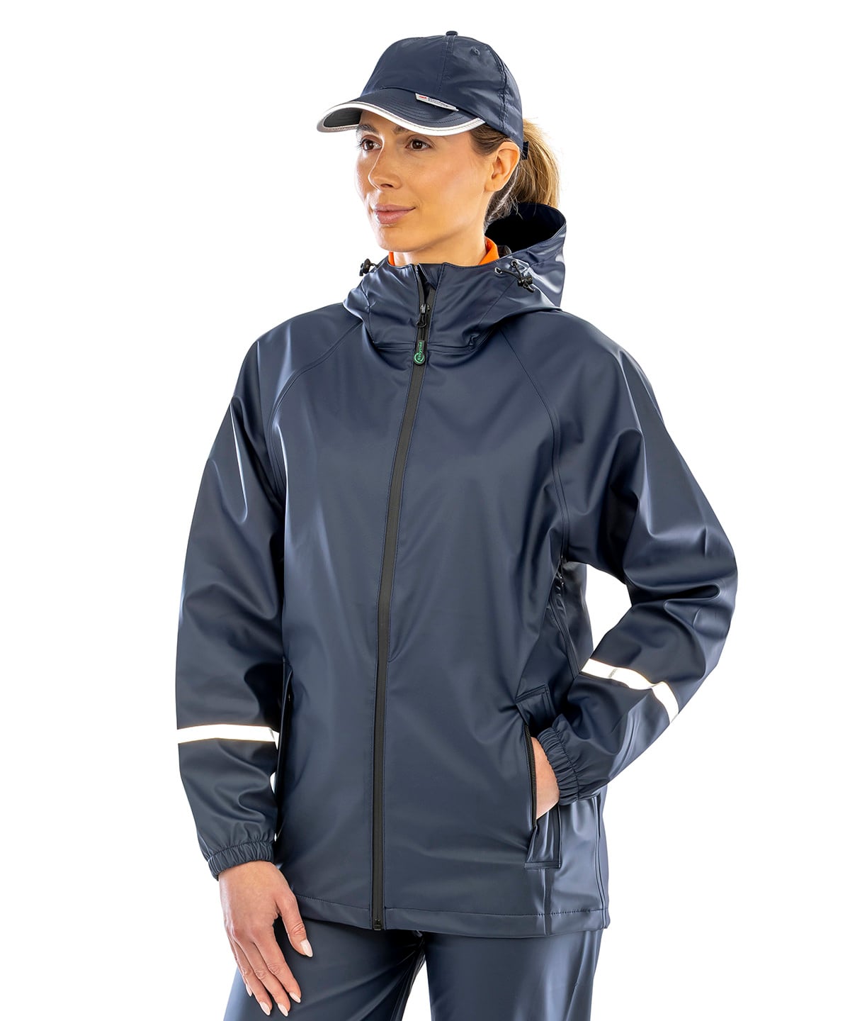 Result Recycled R915X Prism Pu Waterproof Jacket With Reflective Bands And Recycled Backing