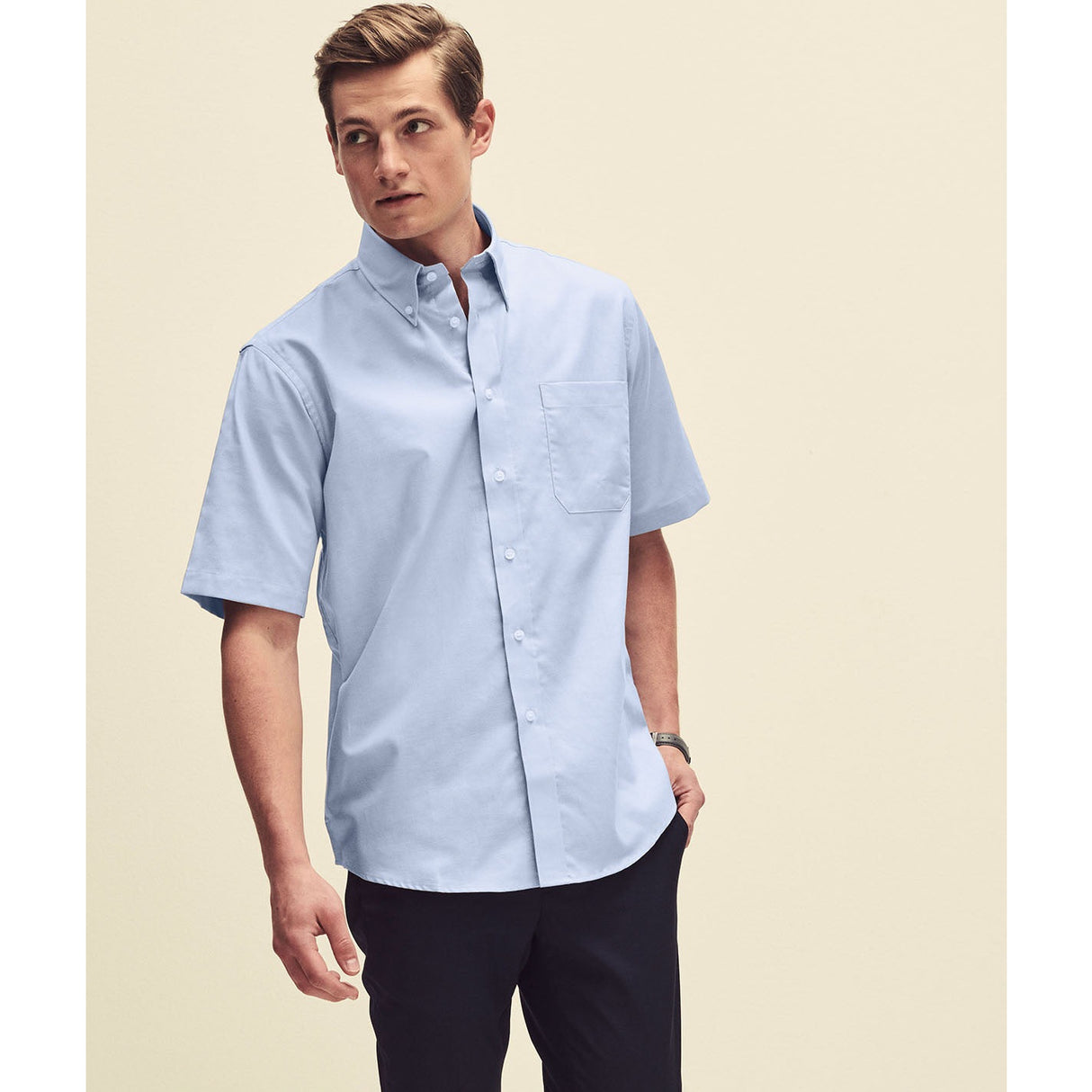 Fruit Of The Loom Oxford Short Sleeve Shirt