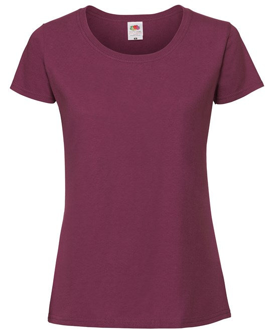 Fruit Of The Loom Women's Iconic 195 Ringspun Premium T-Shirt - Burgundy