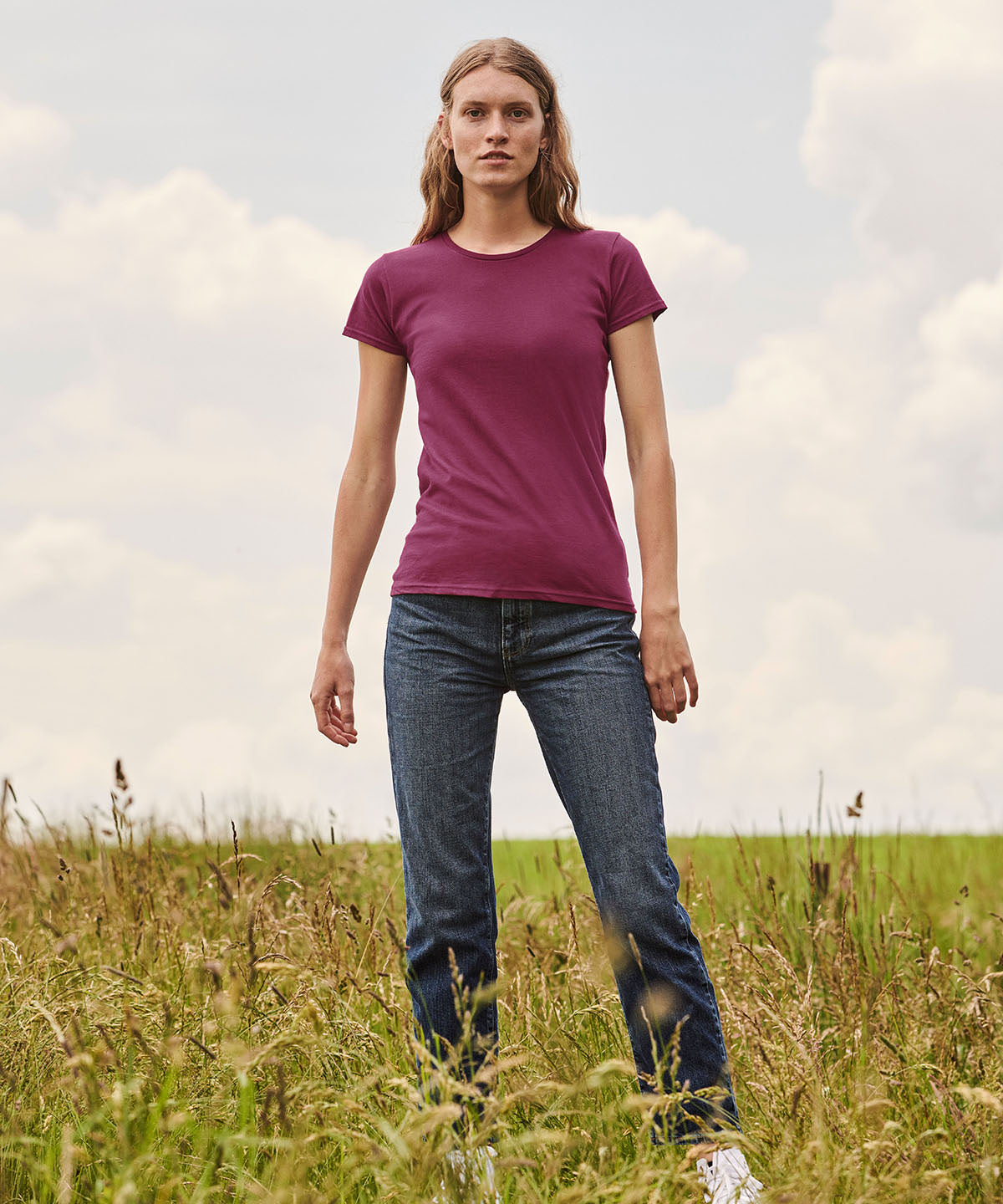 Fruit Of The Loom Women's Iconic T - Heather Red