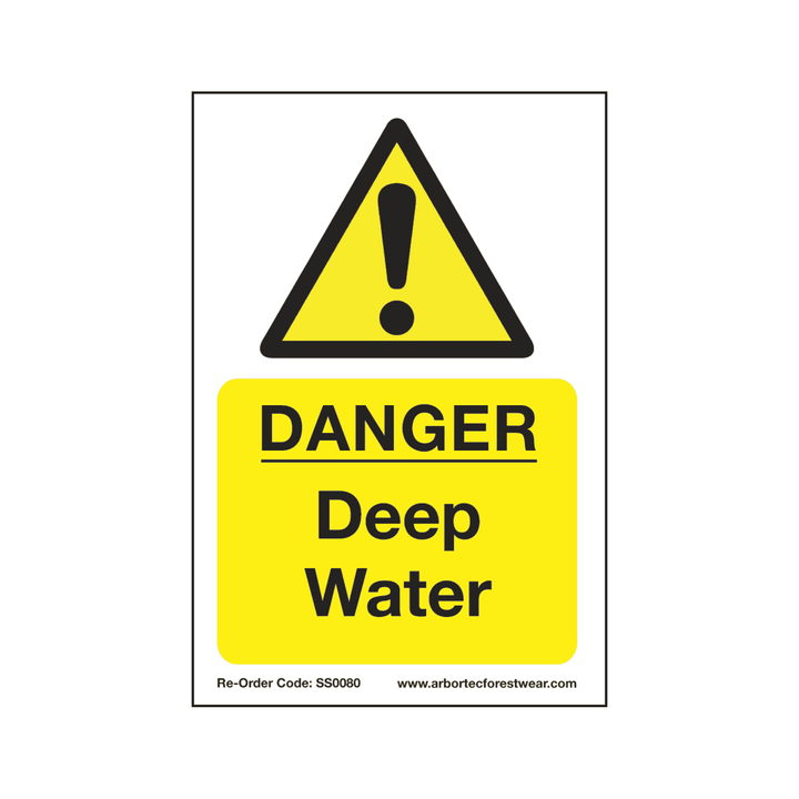 Arbortec Corex Safety Sign Danger Deep Water