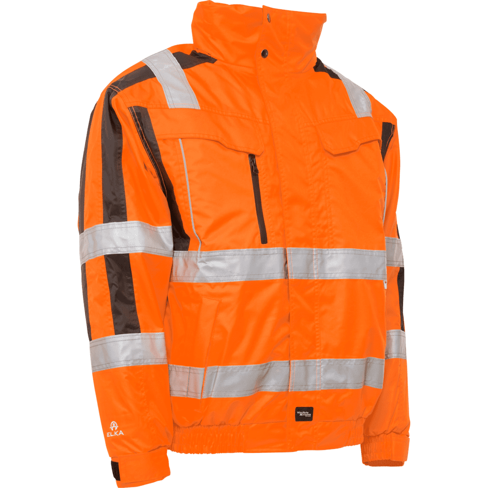 ELKA Visible Xtreme 2-In-1 Bomber Jacket 086101R #colour_hi-vis-orange-black