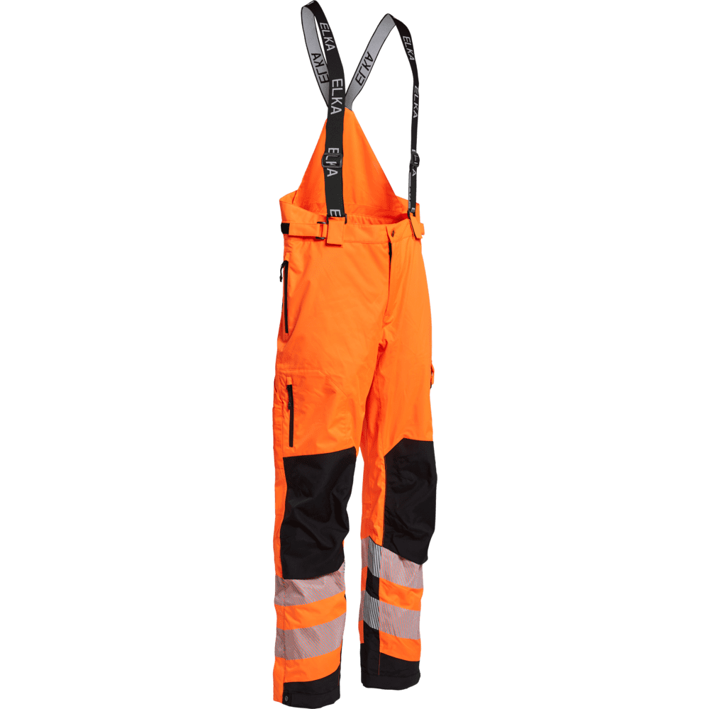 ELKA Visible Xtreme Stretch Combi Trousers 182401R #colour_hi-vis-orange-black