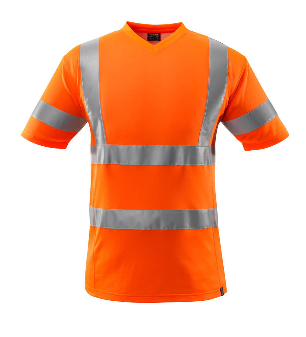 Mascot Safe Classic V-neck T-shirt #colour_hi-vis-orange