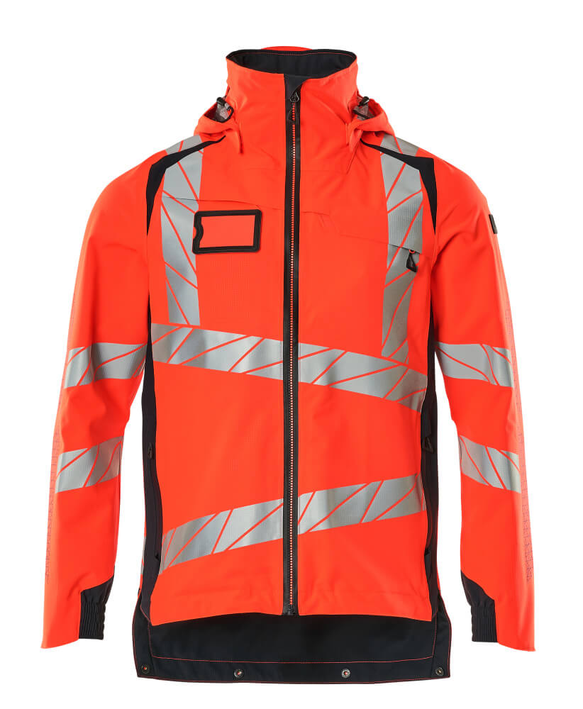 Mascot Accelerate Safe Lightweight Lined Outer Shell Jacket #colour_hi-vis-red-dark-navy