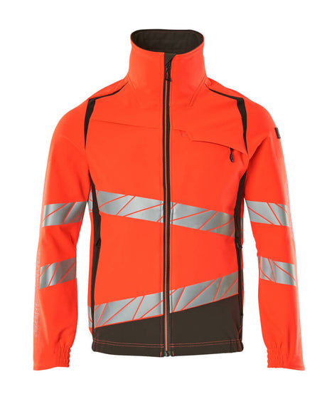 Mascot Accelerate Safe Ultimate Stretch Work Jacket #colour_hi-vis-red-dark-anthracite