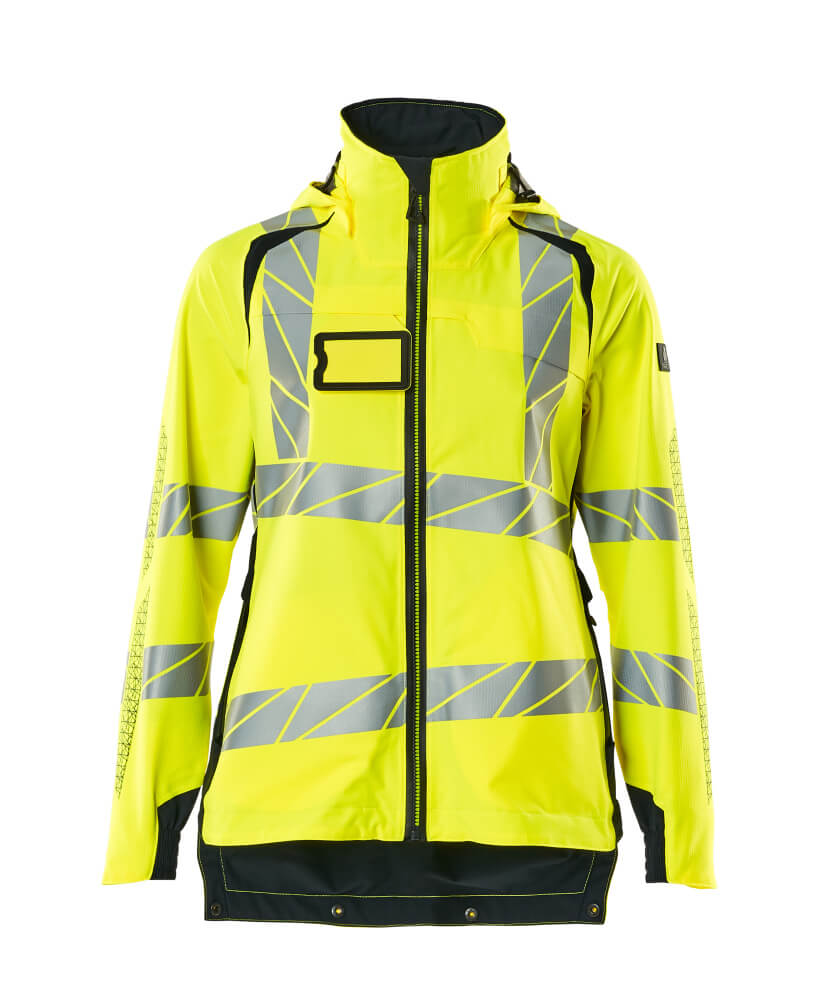 Mascot Accelerate Safe Ladies Lightweight Outer Shell Jacket #colour_hi-vis-yellow-dark-navy