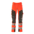 Mascot Accelerate Safe Trousers with Kneepad Pockets - Hi-Vis Red/Dark Anthracite #colour_hi-vis-red-dark-anthracite