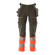 Mascot Accelerate Safe Trousers with Holster Pockets - Dark Anthracite/Hi-Vis Red #colour_dark-anthracite-hi-vis-red