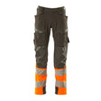 Mascot Accelerate Safe Trousers with Kneepad Pockets - Dark Anthracite/Hi-Vis Orange #colour_dark-anthracite-hi-vis-orange