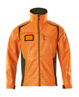 Mascot Accelerate Safe Softshell Jacket with Reflectors #colour_hi-vis-orange-moss-green