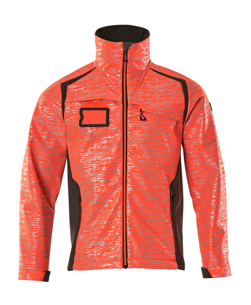 Mascot Accelerate Safe Softshell Jacket with Reflectors #colour_hi-vis-red-dark-anthracite