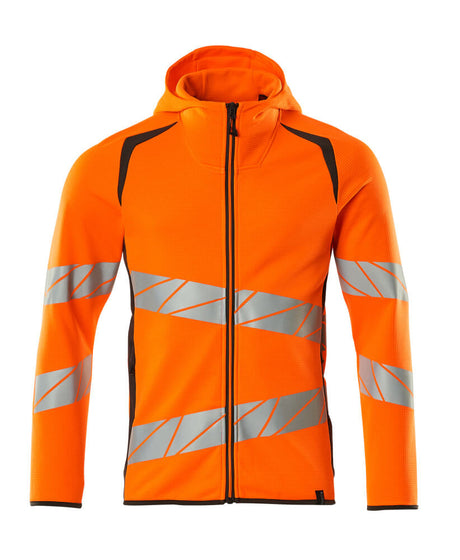 Mascot Accelerate Safe Hoodie with Zipper #colour_hi-vis-orange-dark-anthracite