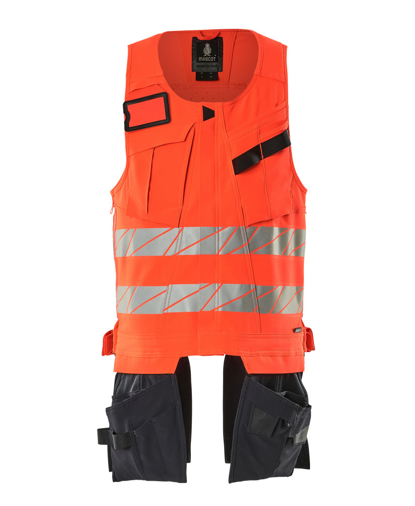 Mascot Accelerate Safe Ultimate Stretch Tool Vest #colour-hi-vis-red-dark-navy